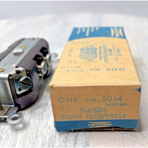 Vintage Leviton 5014 Duplex Flush Receptacle Brown NOS in Box – Made in USA